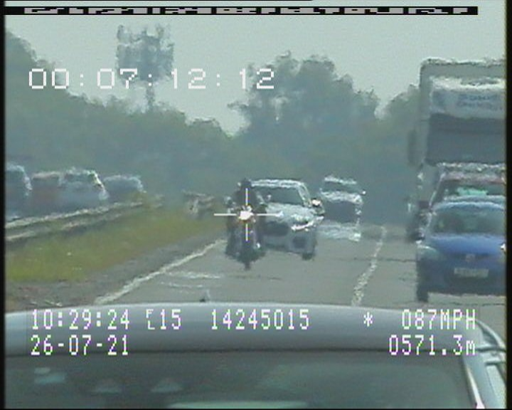 Image taken from a LTI 20/20 Ultralyte Camera motorbike clocked at 87 mph
